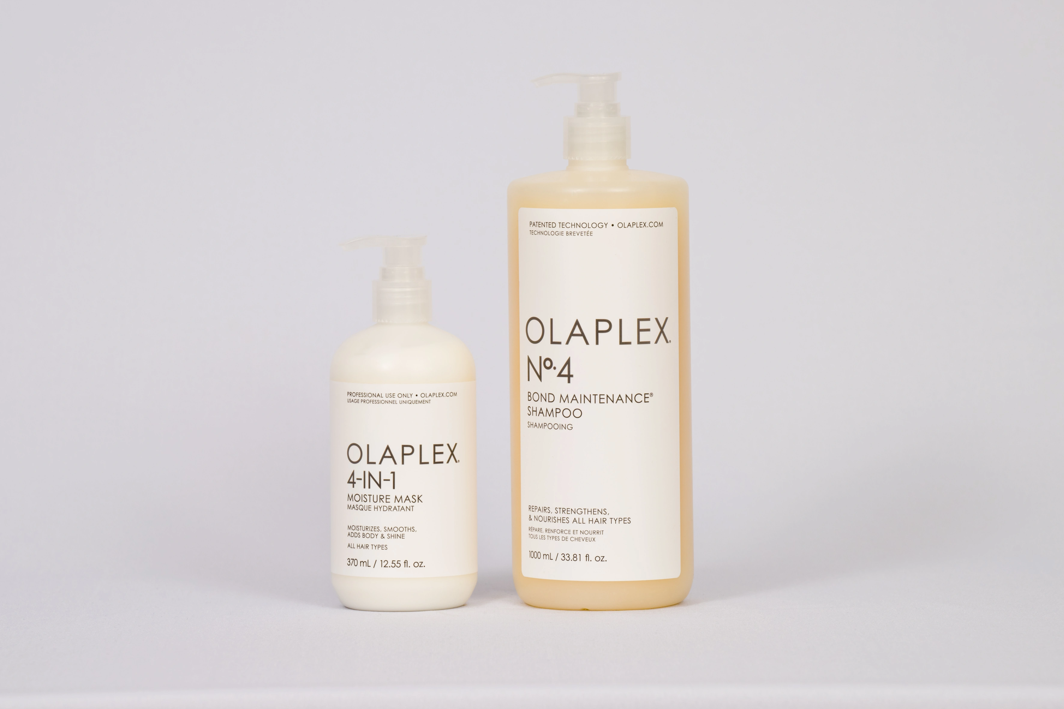 Olaplex Duo Csomag (OLAPLEX BOND MAINTENANCE SHAMPOO NO. 4 HAJMEGÚJÍTÓ SAMPON 1000ml + Olaplex 4-IN-1 Mélyhidratáló regeneráló maszk 370ml ) + OLAPLEX BLONDE ENHANCER TONING SHAMPOO NO.4P - 250ml főképe